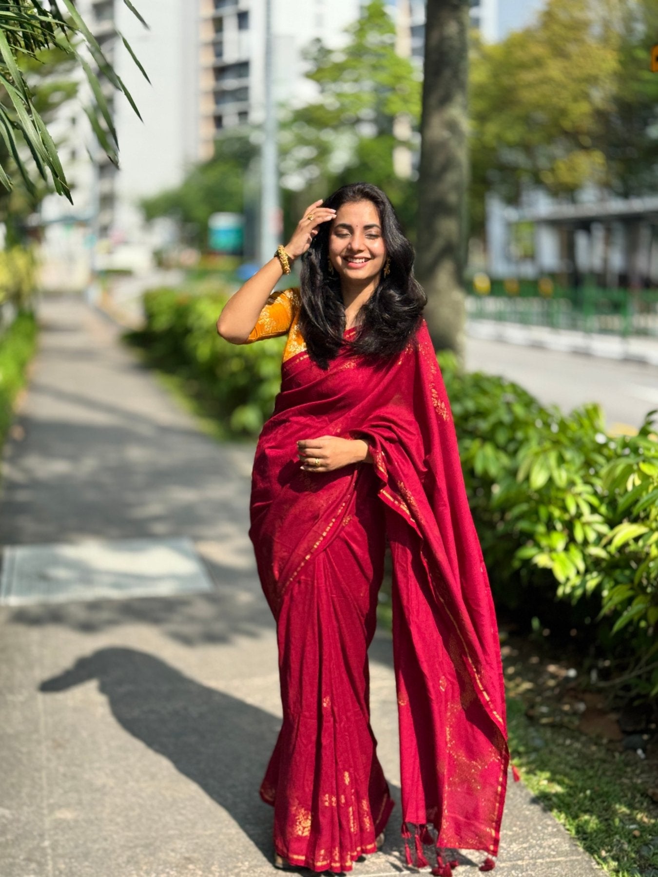 Maroon Parv Saree - Eternity by Sakshi