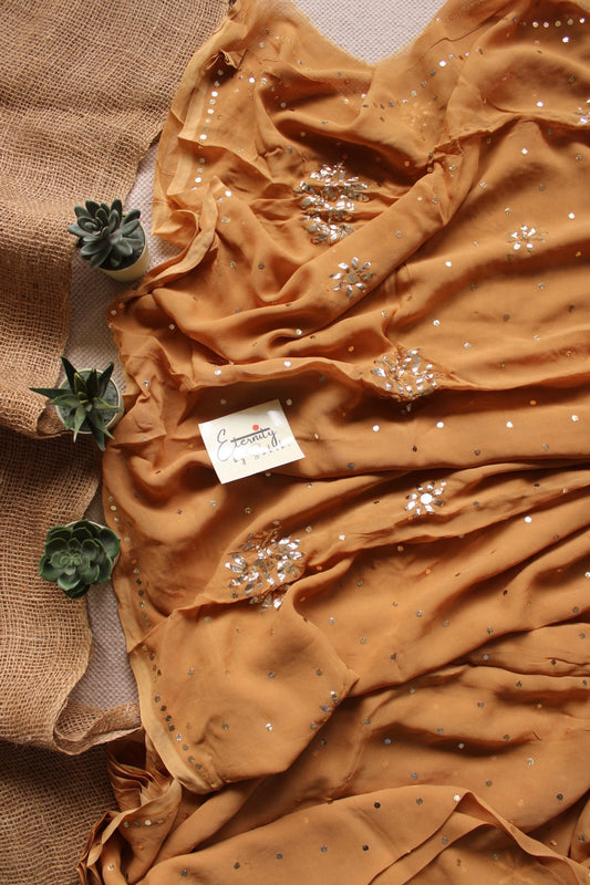 Pale Yellow Kamdani Mukesh Handwork Saree - Eternity by Sakshi