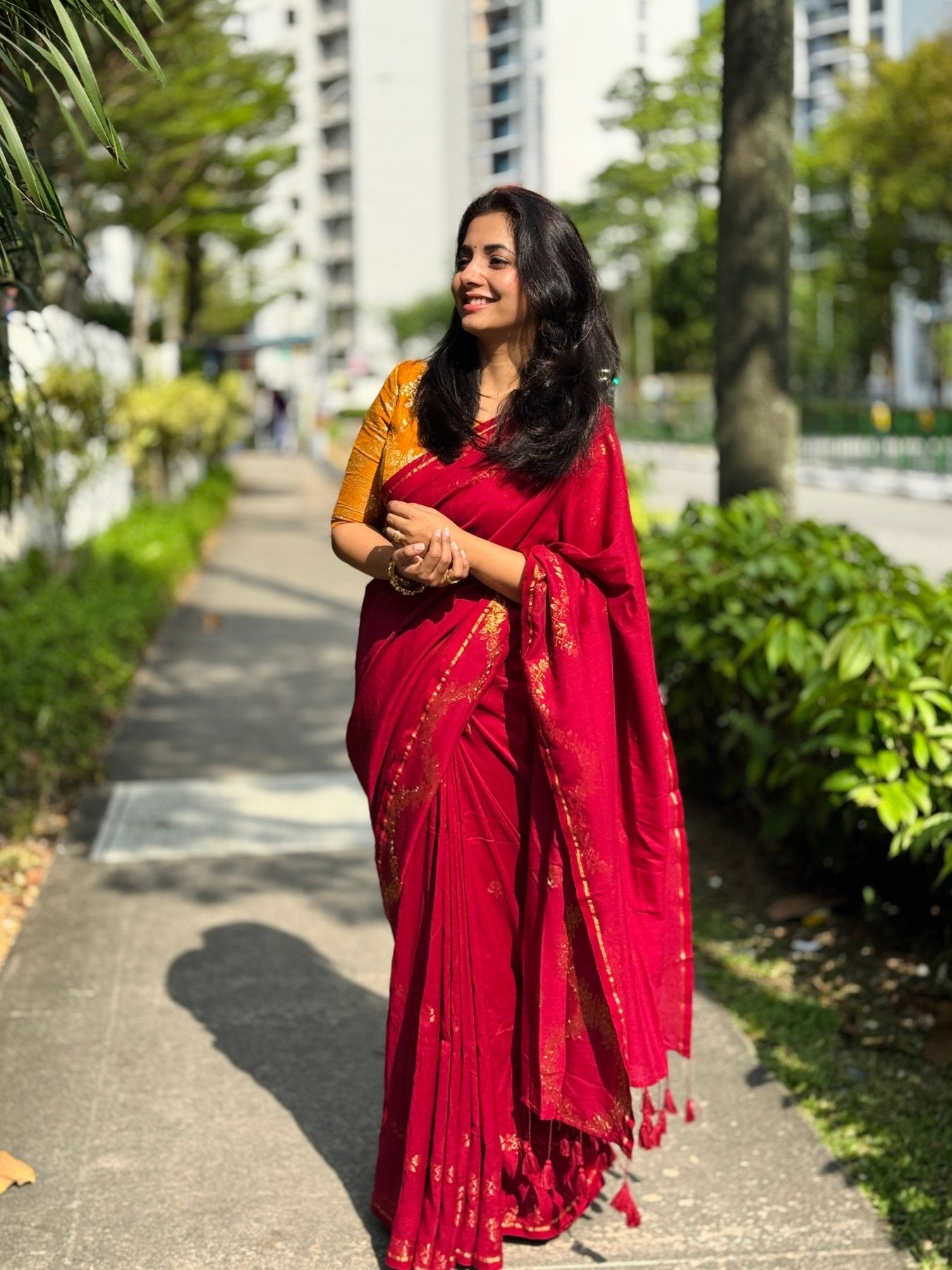Maroon Parv Saree - Eternity by Sakshi