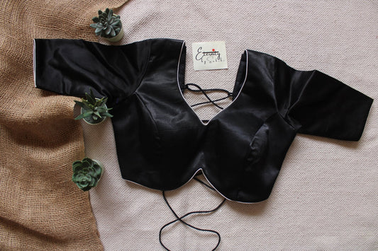 Heer Black Backless Blouse - Eternity by Sakshi