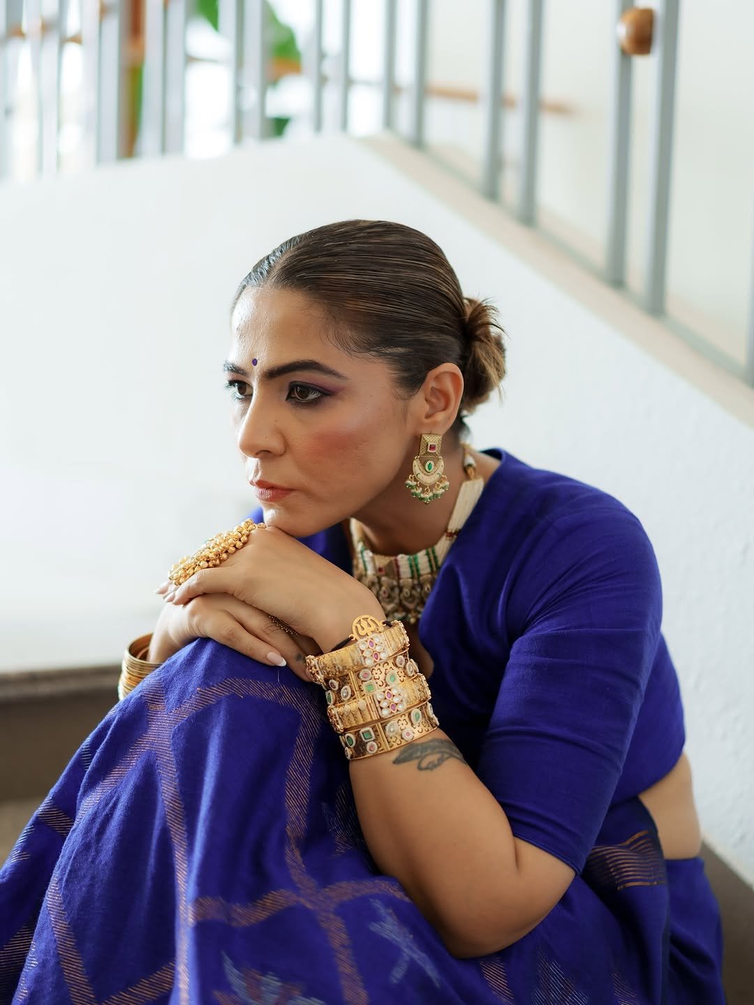 Blue Lotus Saree - Eternity by Sakshi