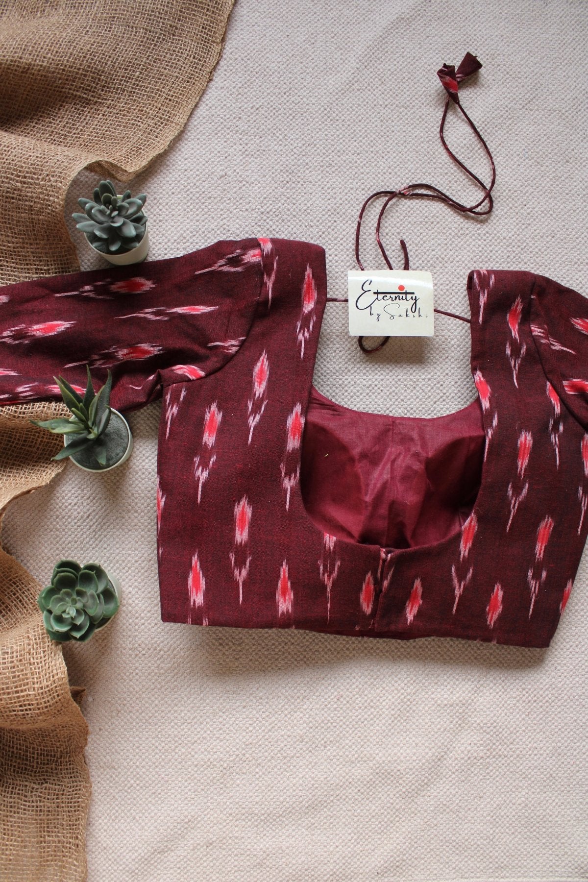 Cherry Ikkat Blouse - Eternity by Sakshi