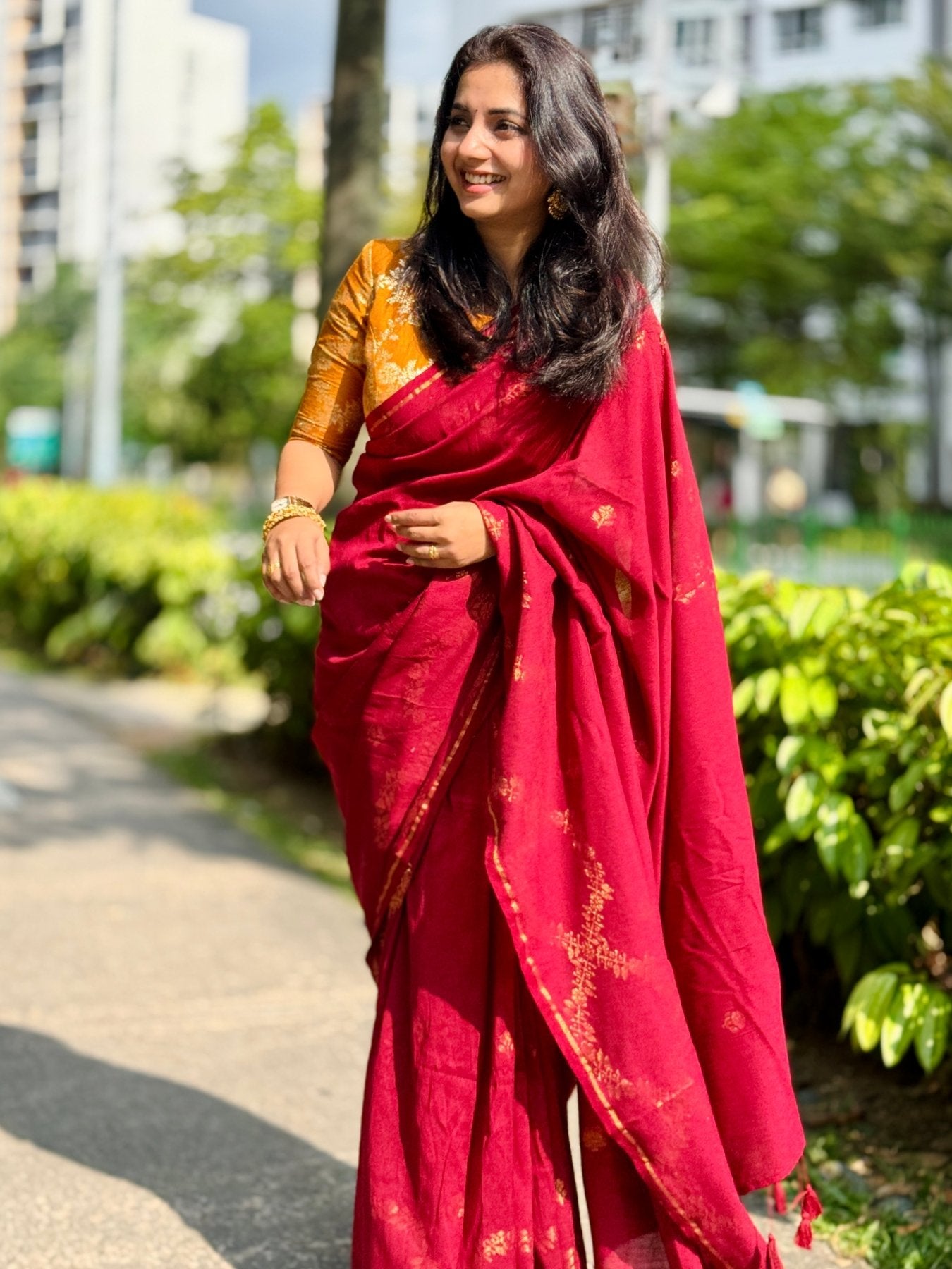 Maroon Parv Saree - Eternity by Sakshi