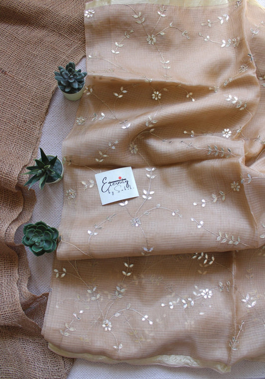Beige Kota Doriya Gottapatti Saree - Eternity by Sakshi