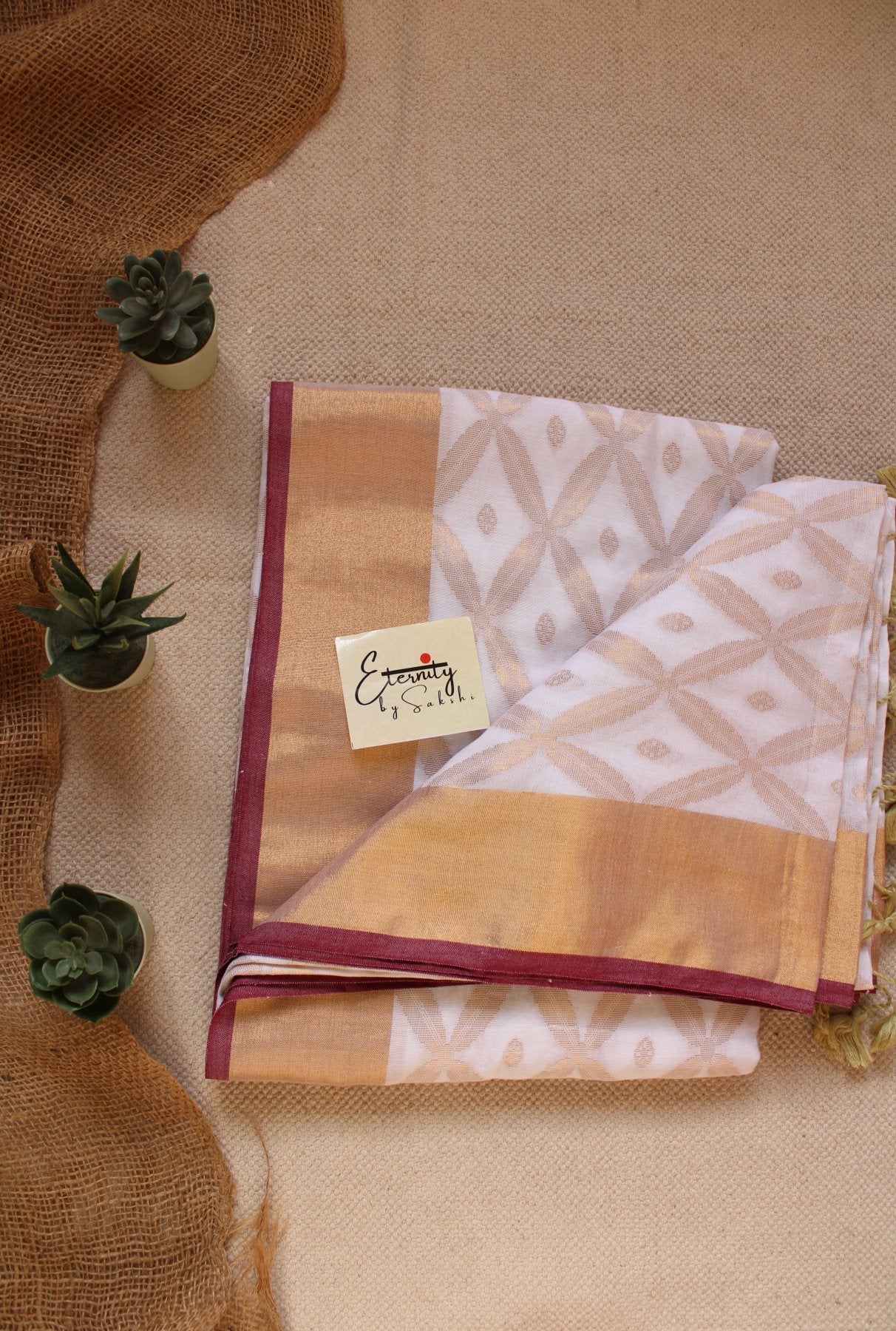 White Embrace Saree - Eternity by Sakshi