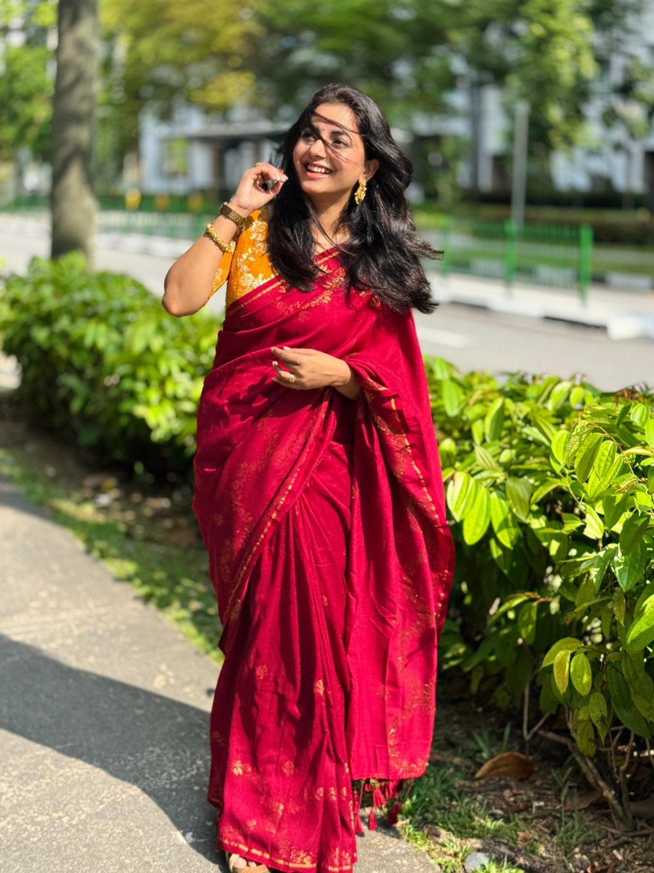 Maroon Parv Saree - Eternity by Sakshi