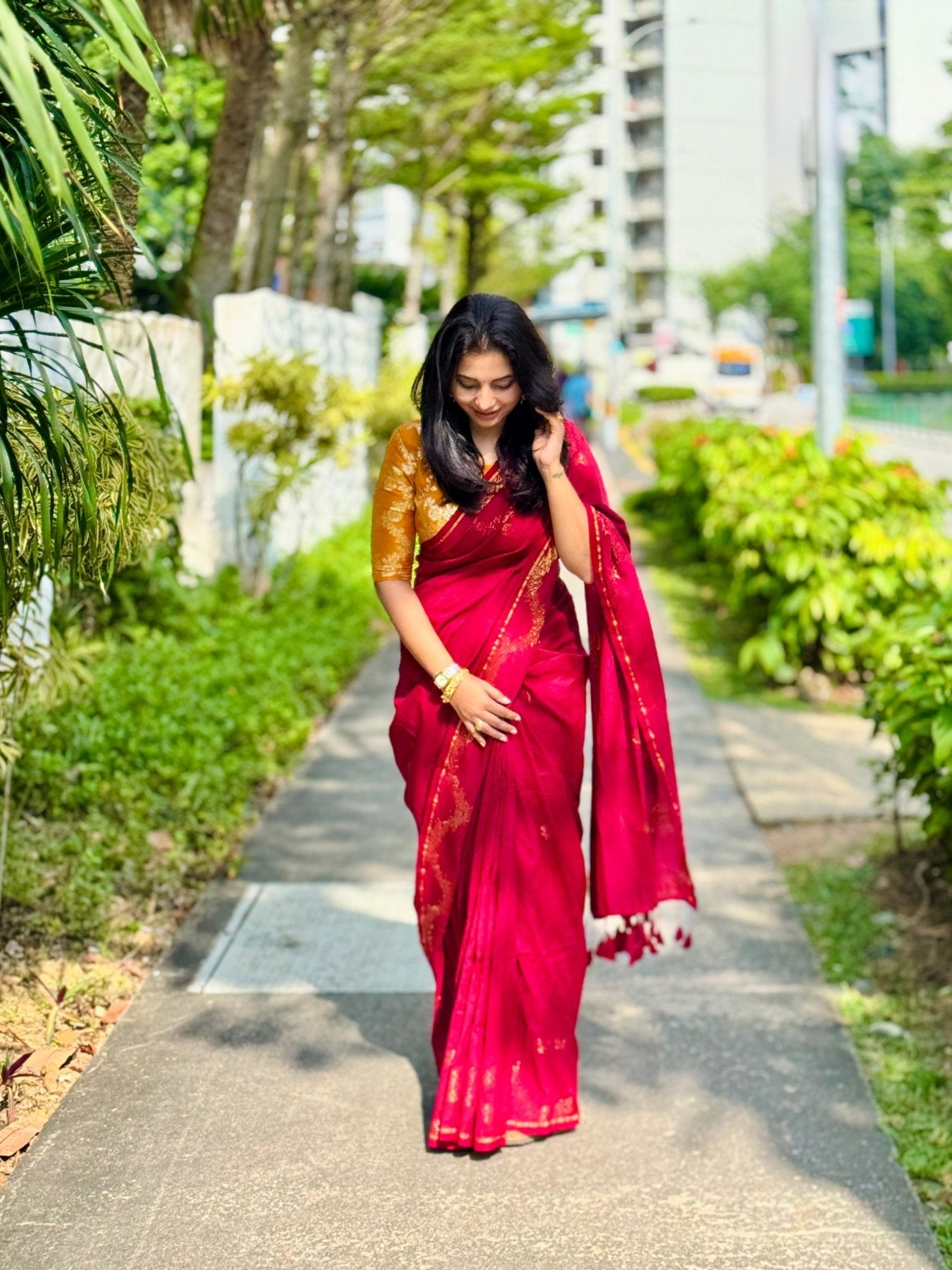 Maroon Parv Saree - Eternity by Sakshi