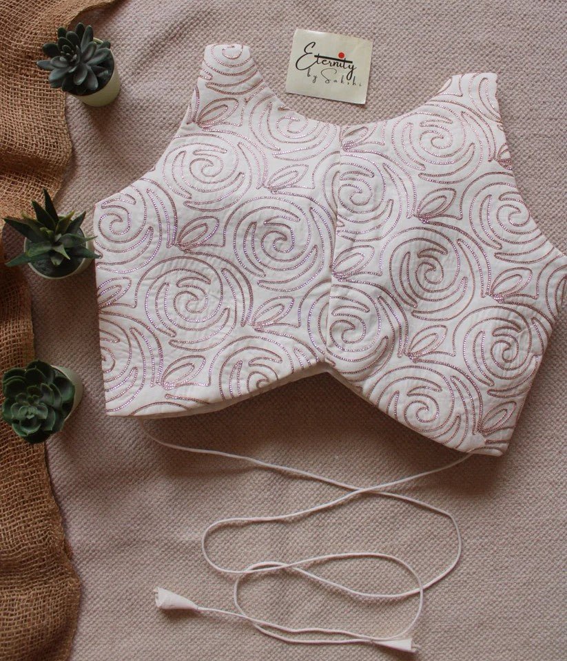 Blush Zari Silk Saree + Pearl Blouse Combo - Eternity by Sakshi