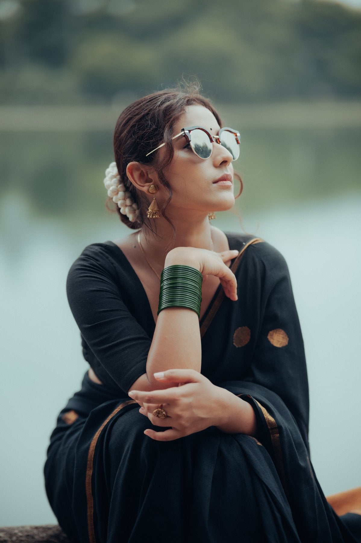 Black Polka Saree - Eternity by Sakshi