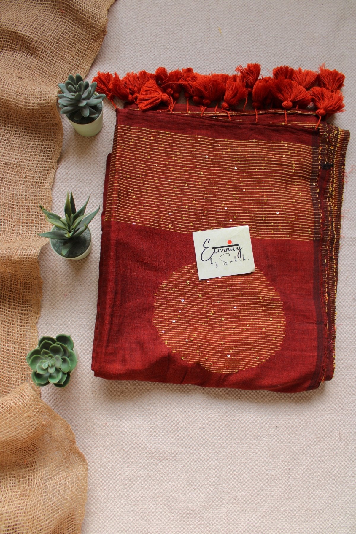 Rust Orange Shakti saree - Eternity by Sakshi