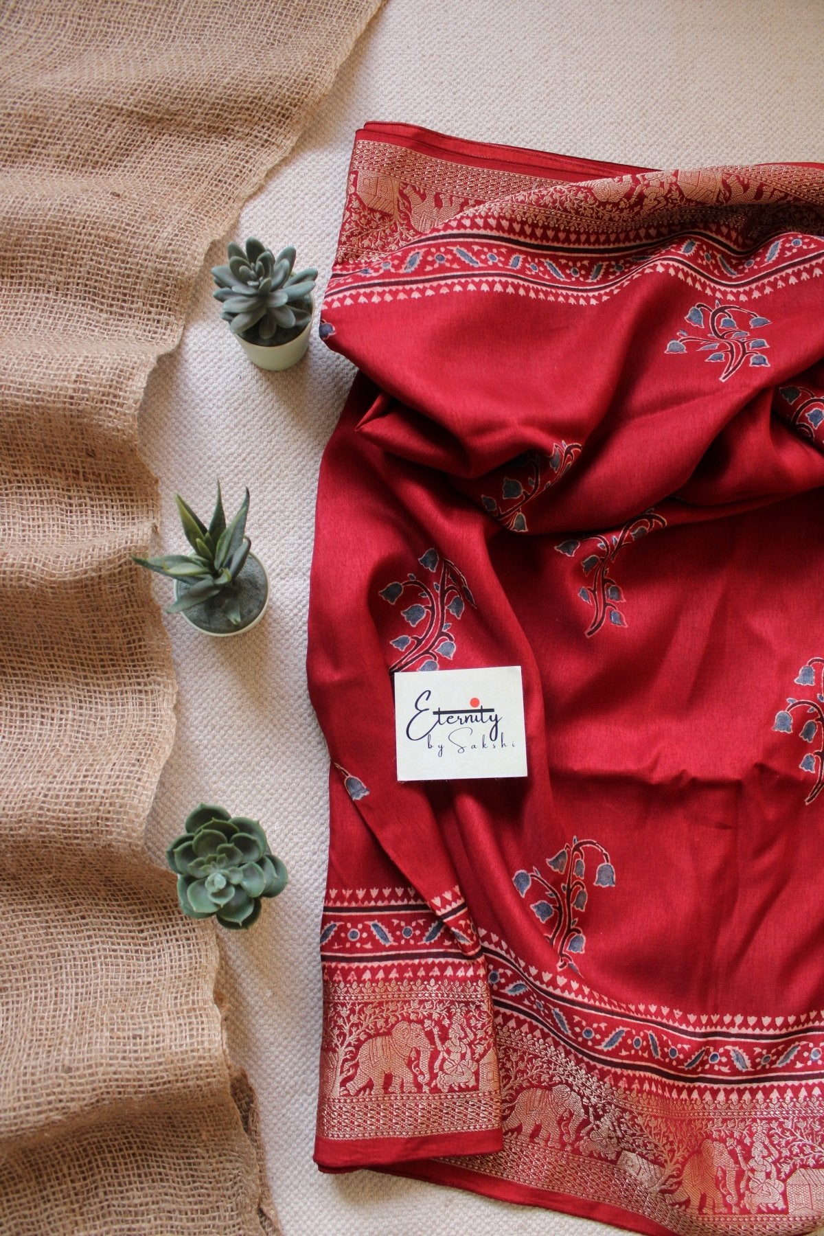 Exclsuive Dul Red Dola Silk Saree - Eternity by Sakshi