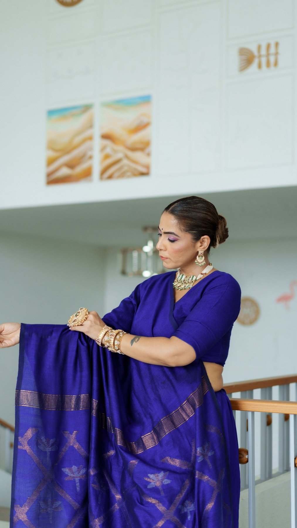 Blue Lotus Saree - Eternity by Sakshi