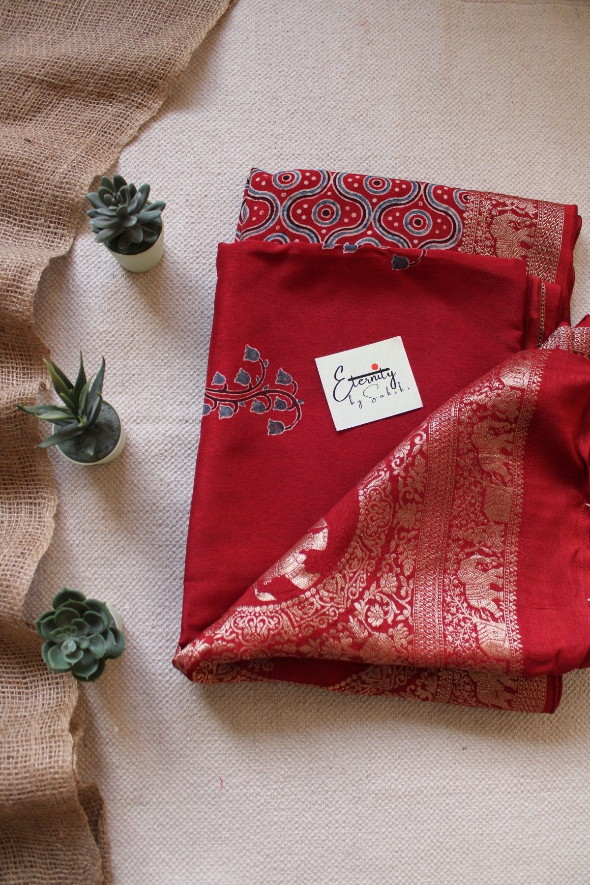 Exclsuive Dul Red Dola Silk Saree - Eternity by Sakshi