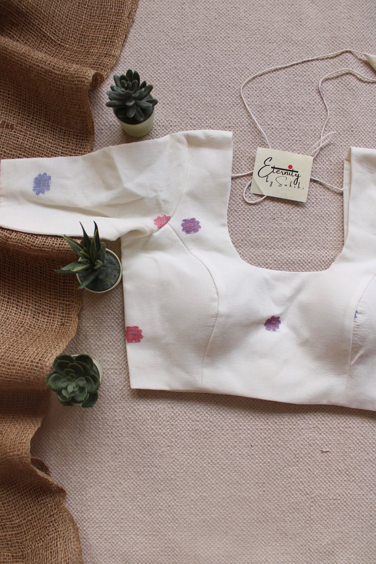 White Flower Blouse - Eternity by Sakshi