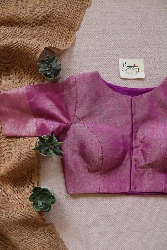 Pink Metallic Tissue Blouse