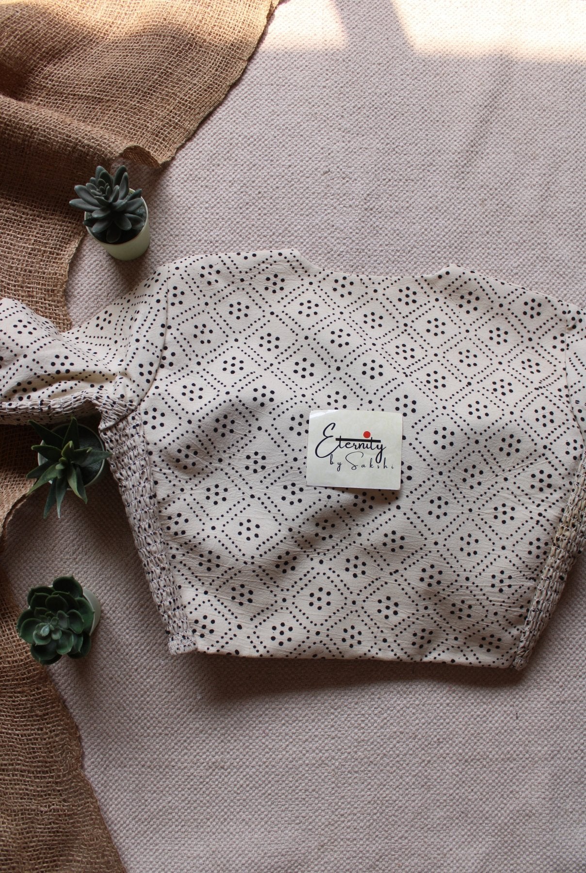 Vanilla Ajrakh Strechable Blouse - Eternity by Sakshi
