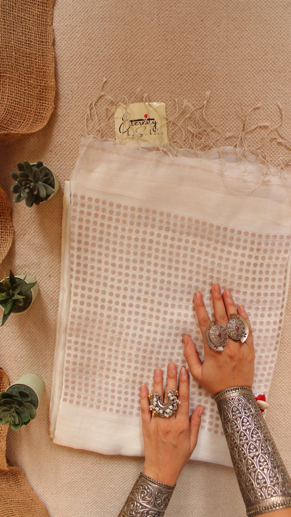 White Sundari Saree - Eternity by Sakshi