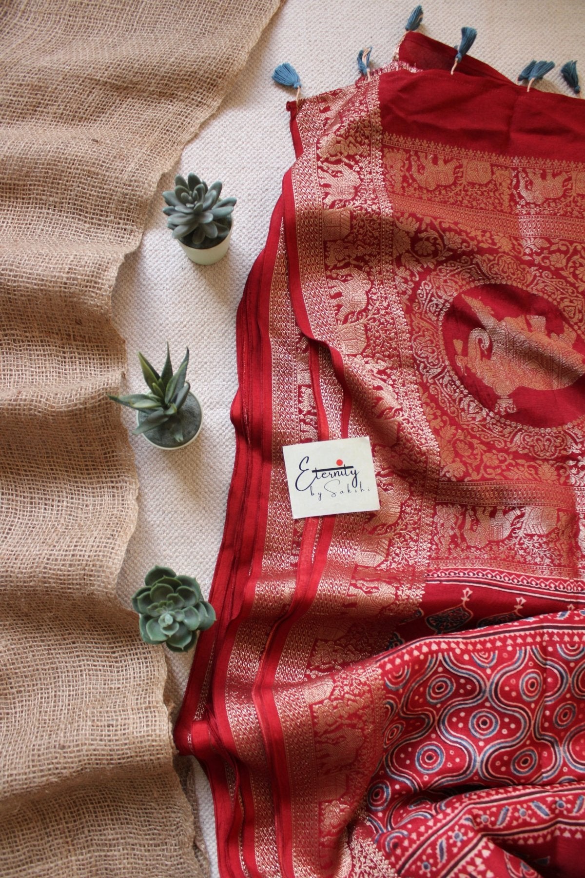 Exclsuive Dul Red Dola Silk Saree - Eternity by Sakshi