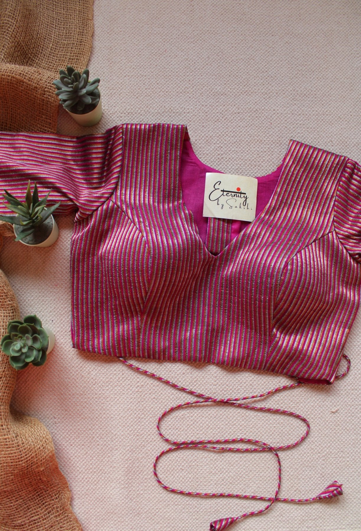 Pink Rimjhim Blouse - Eternity by Sakshi
