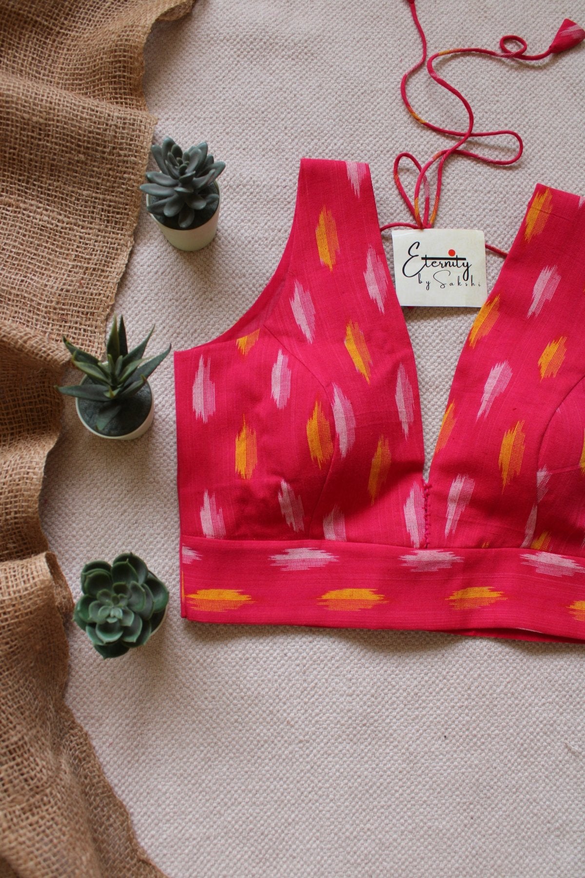 Red Rose Ikat Blouse - Eternity by Sakshi