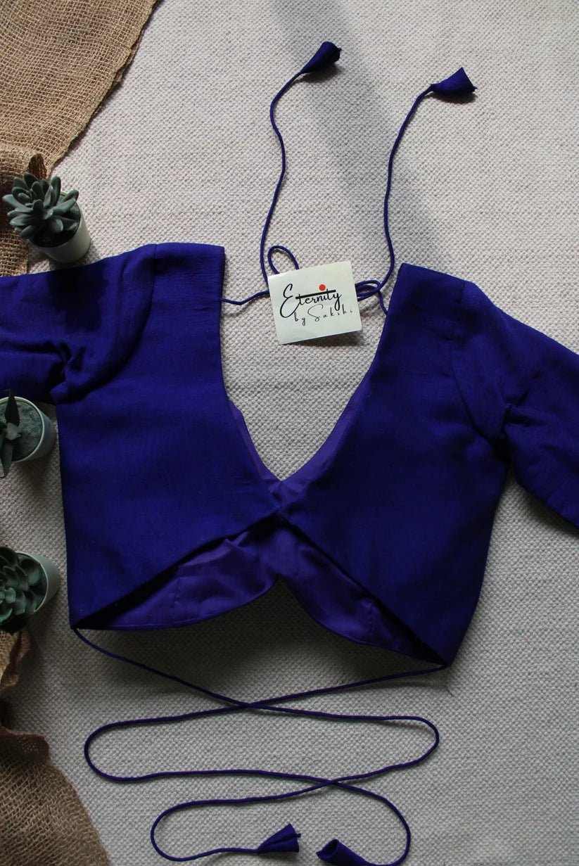 Blue + Black (Shadow) (Combo Blouse) - Eternity by Sakshi