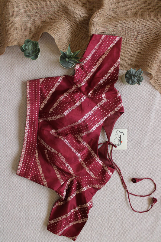 Maroon Elastic Blouse - Eternity by Sakshi