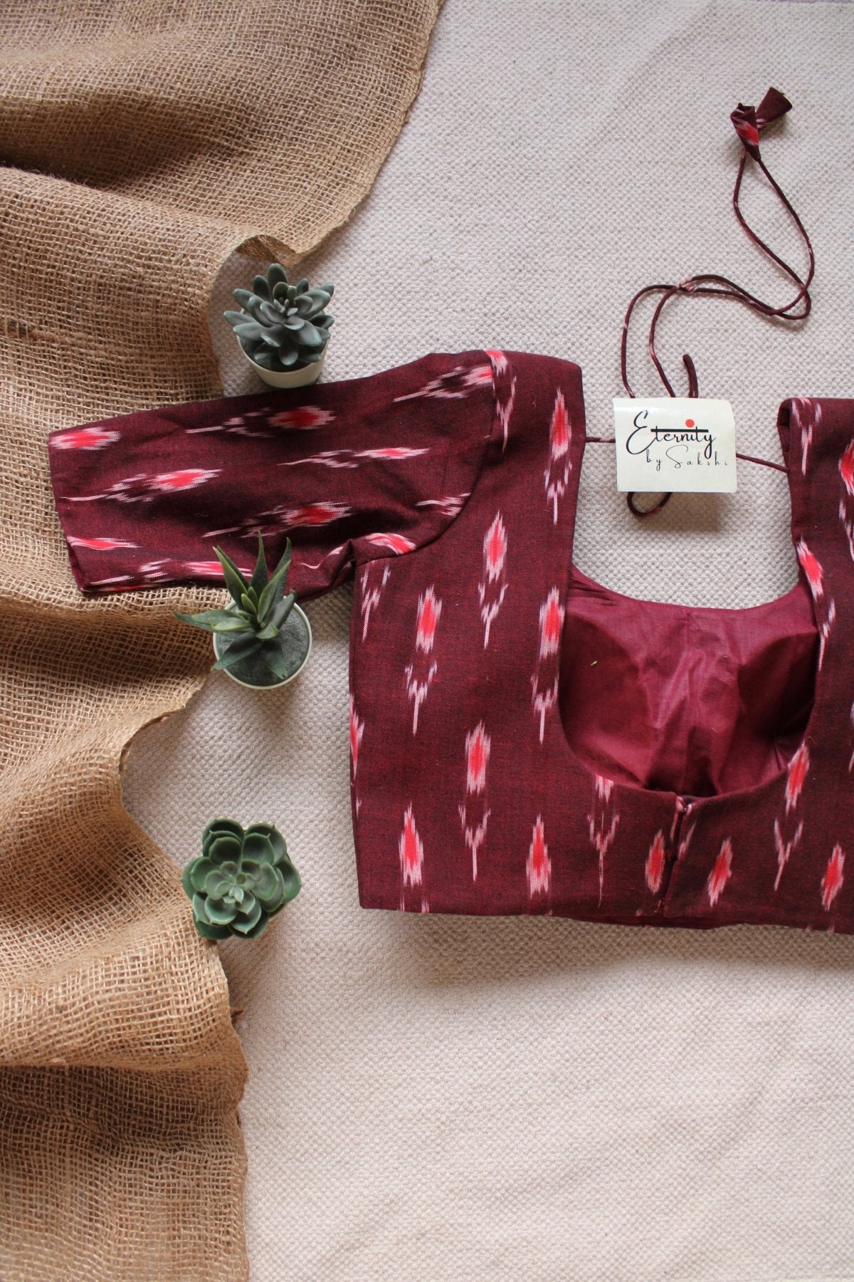 Cherry Ikkat Blouse - Eternity by Sakshi