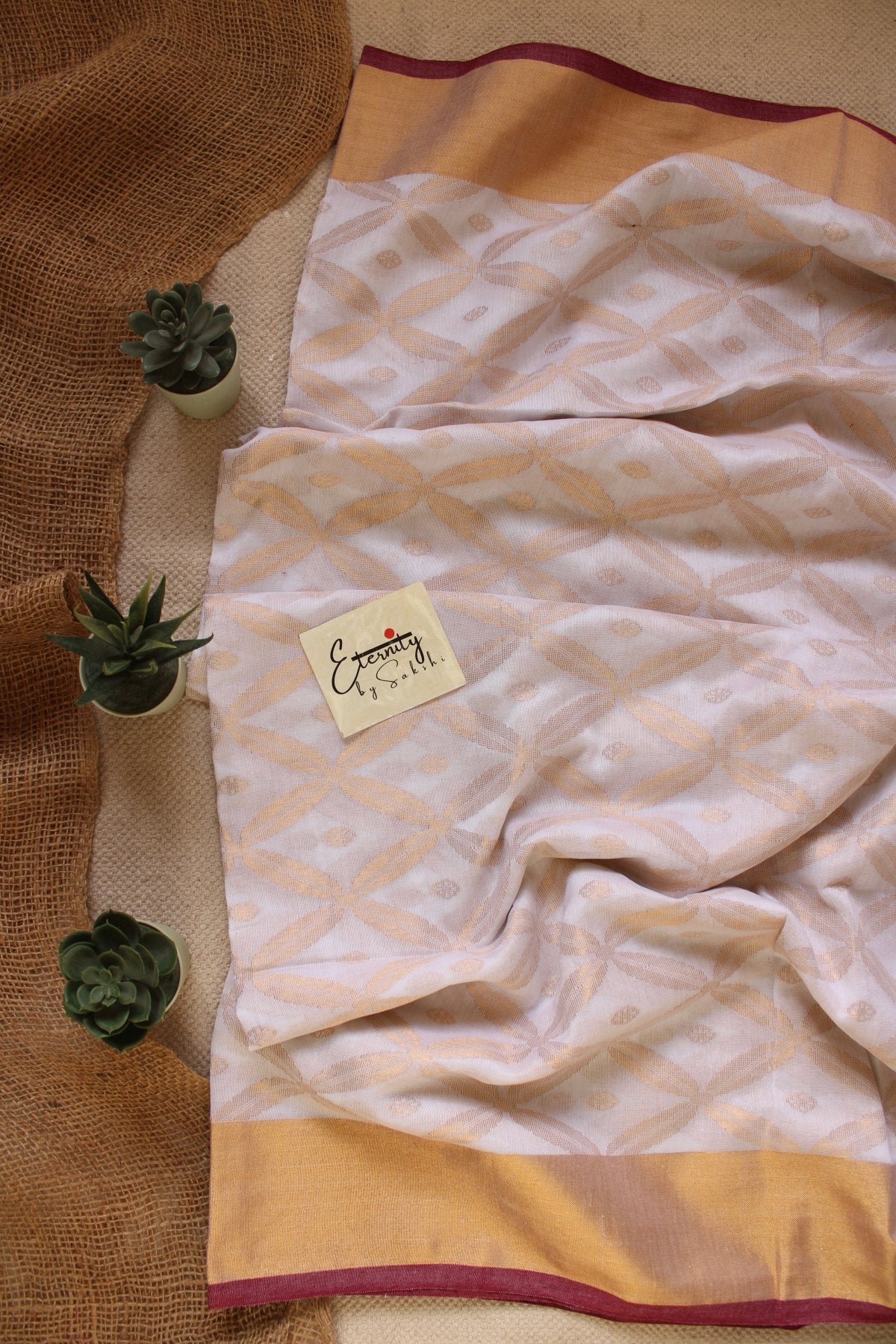 White Embrace Saree - Eternity by Sakshi