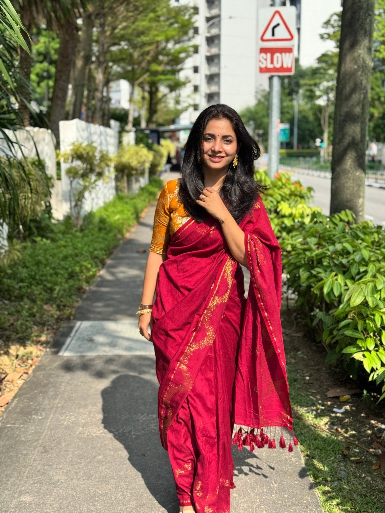 Maroon Parv Saree - Eternity by Sakshi