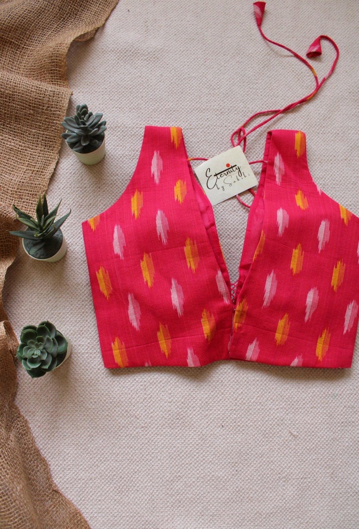 Red Rose Ikat Blouse - Eternity by Sakshi
