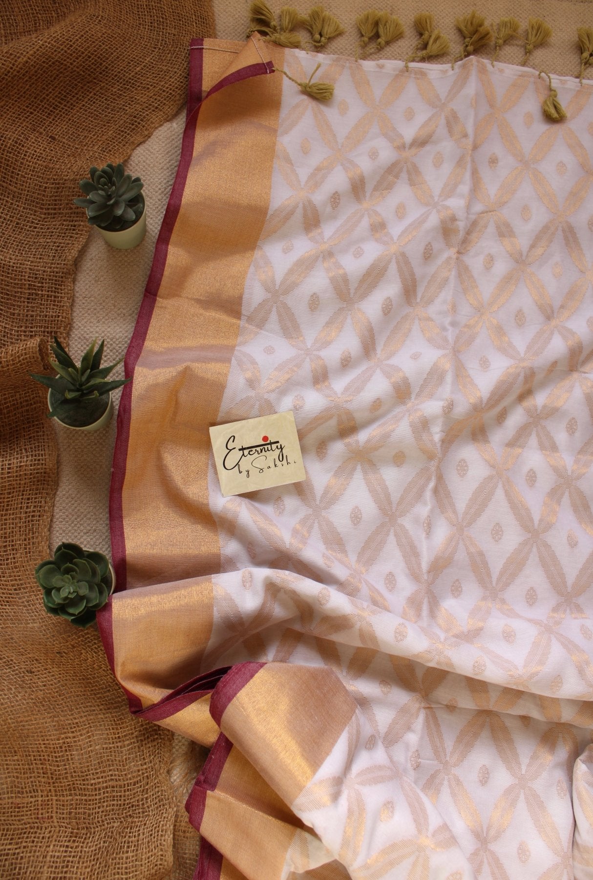 White Embrace Saree - Eternity by Sakshi