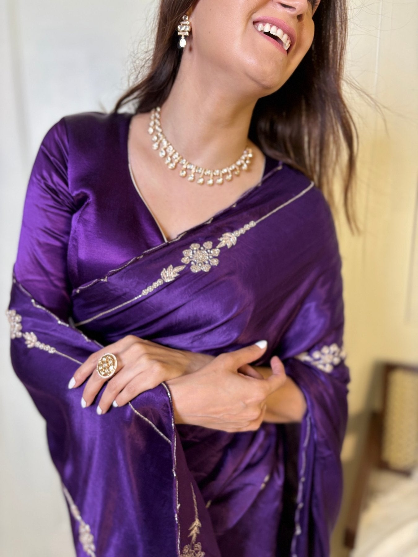 Purple Modal Handwork Saree - Eternity by Sakshi