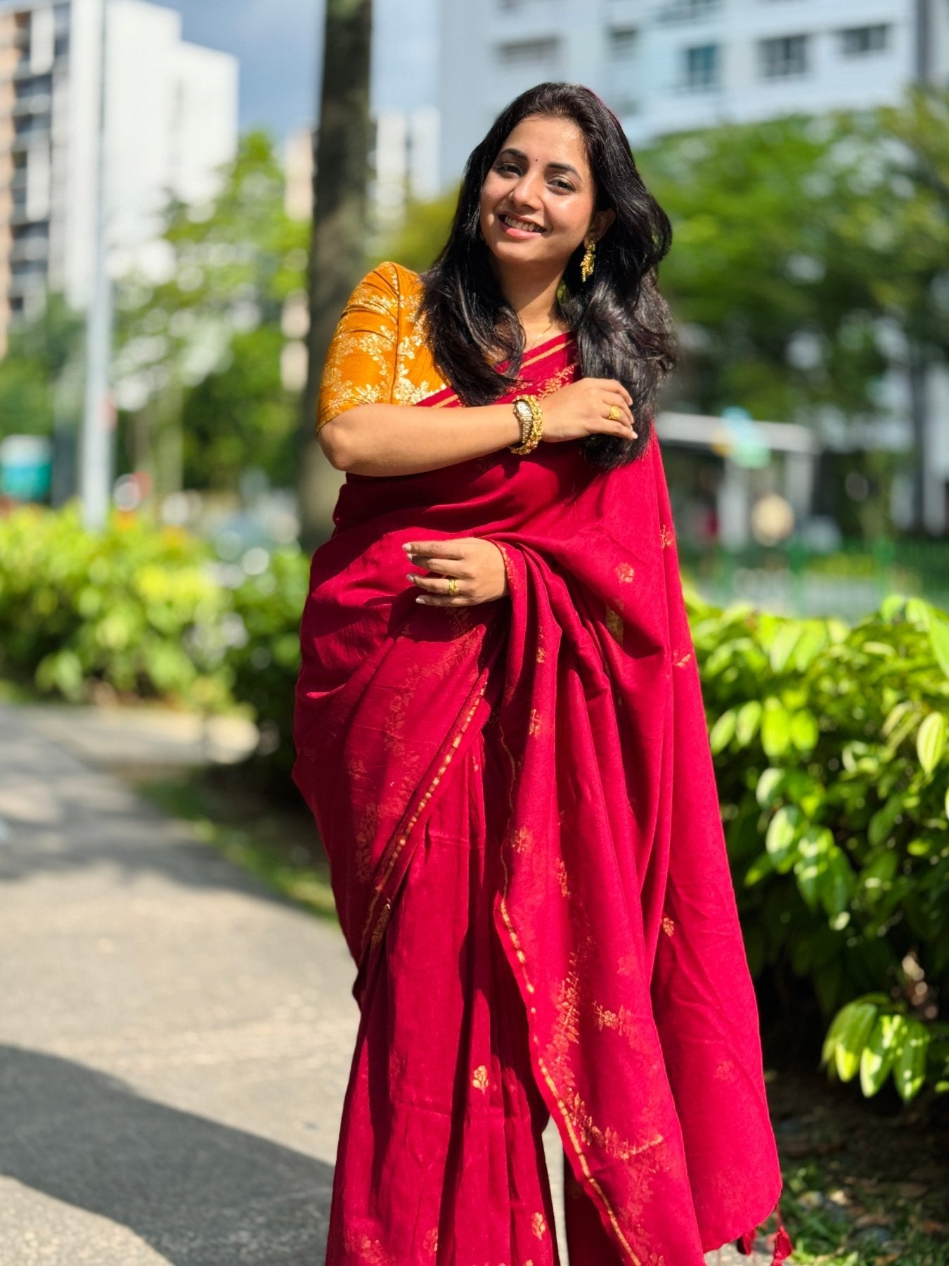 Maroon Parv Saree - Eternity by Sakshi