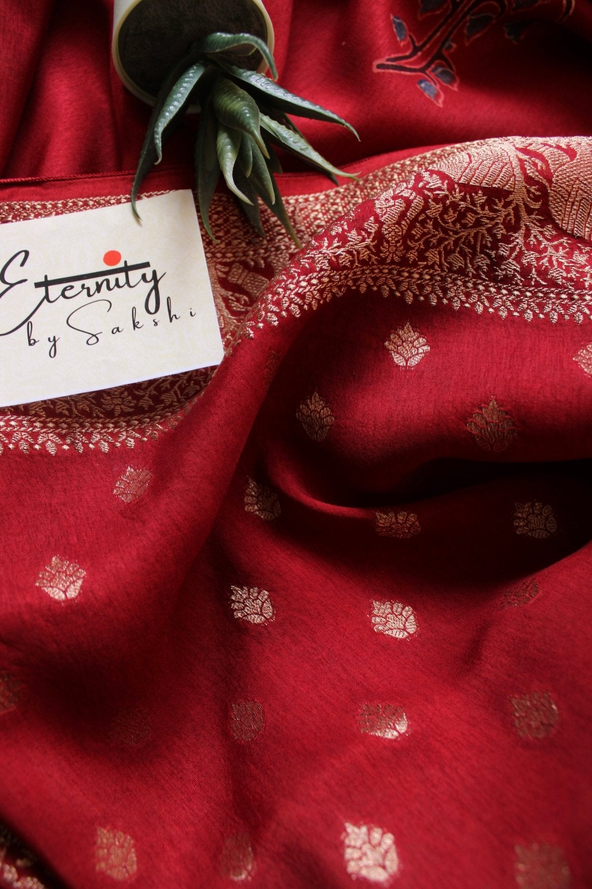 Exclsuive Dul Red Dola Silk Saree - Eternity by Sakshi