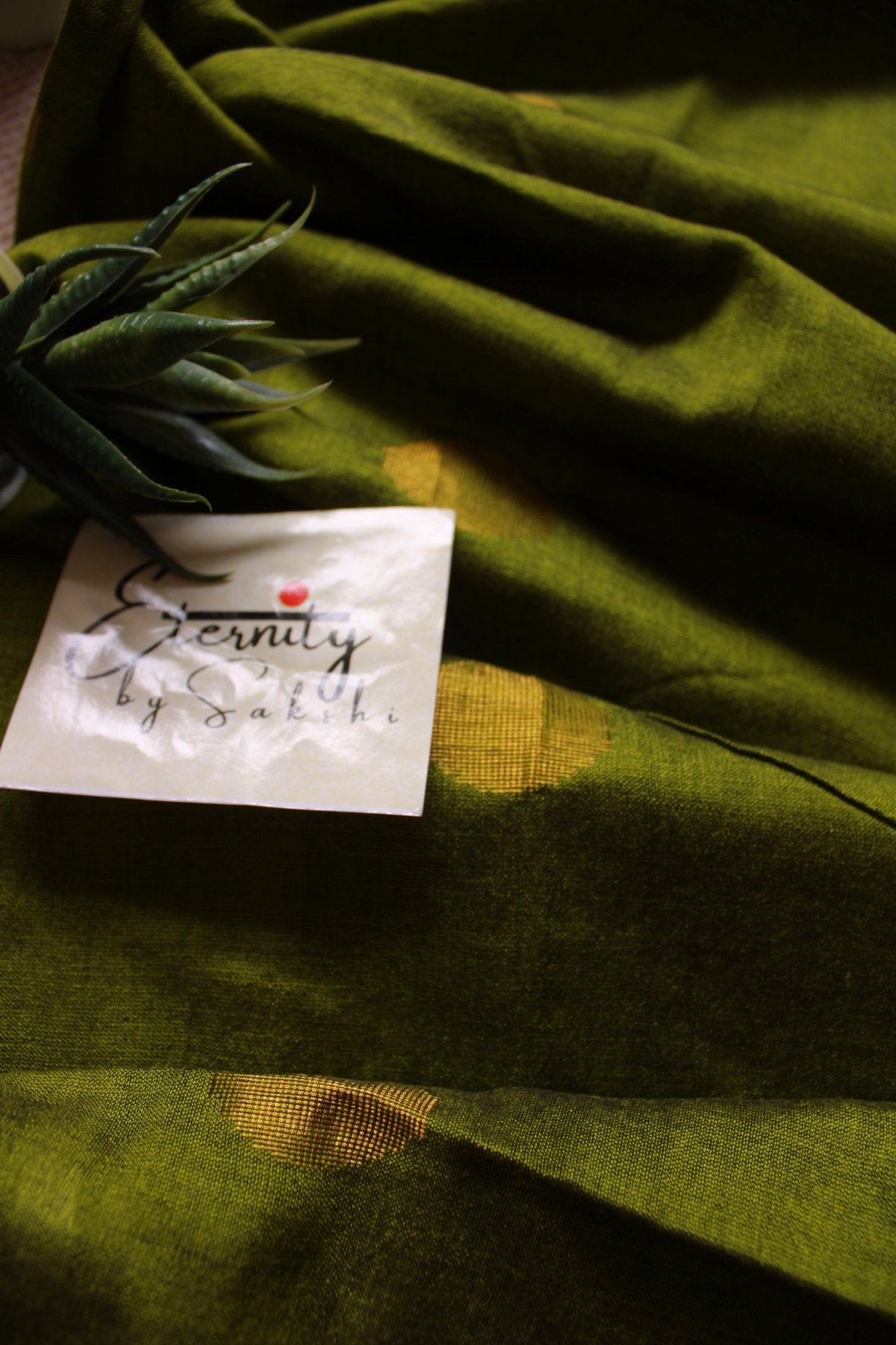 Mehendi Green Polka Saree - Eternity by Sakshi