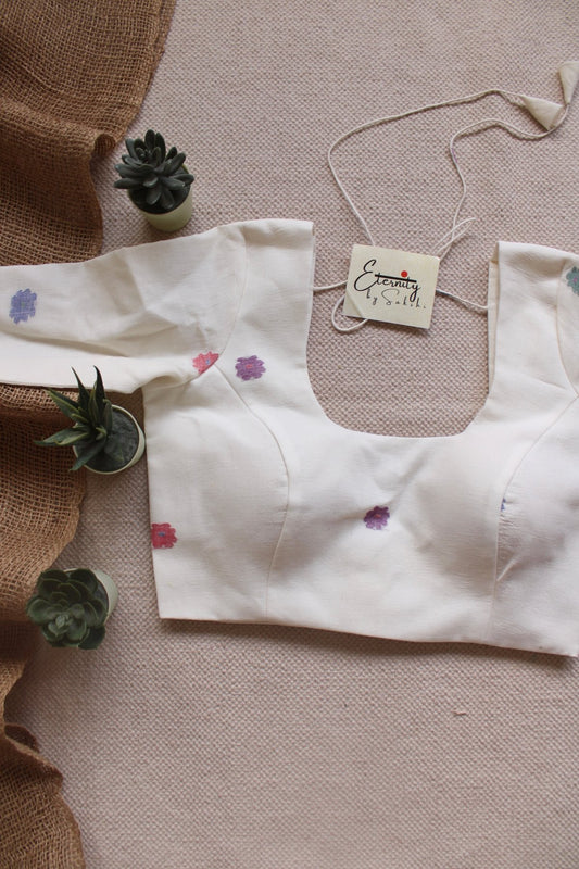 White Flower Blouse - Eternity by Sakshi