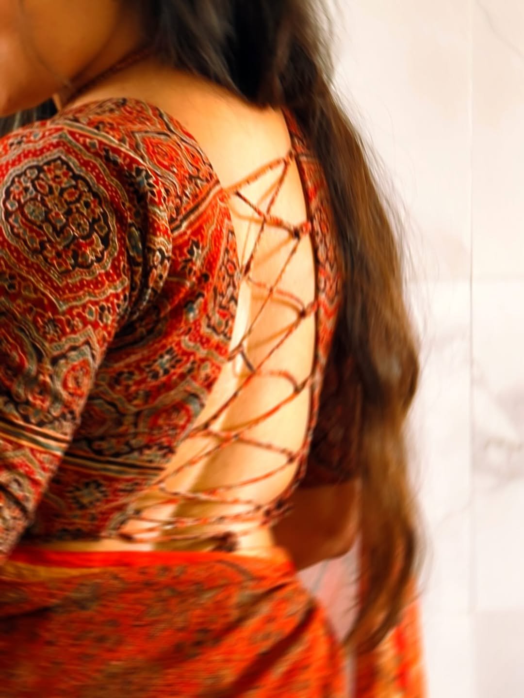 Ajrakh Backless Blouse - Eternity by Sakshi