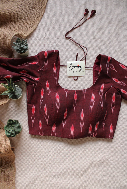 Cherry Ikkat Blouse - Eternity by Sakshi