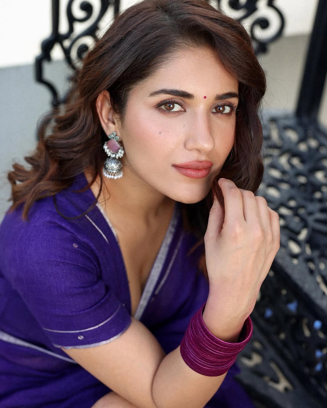 Purple Raina Linen Saree - Eternity by Sakshi