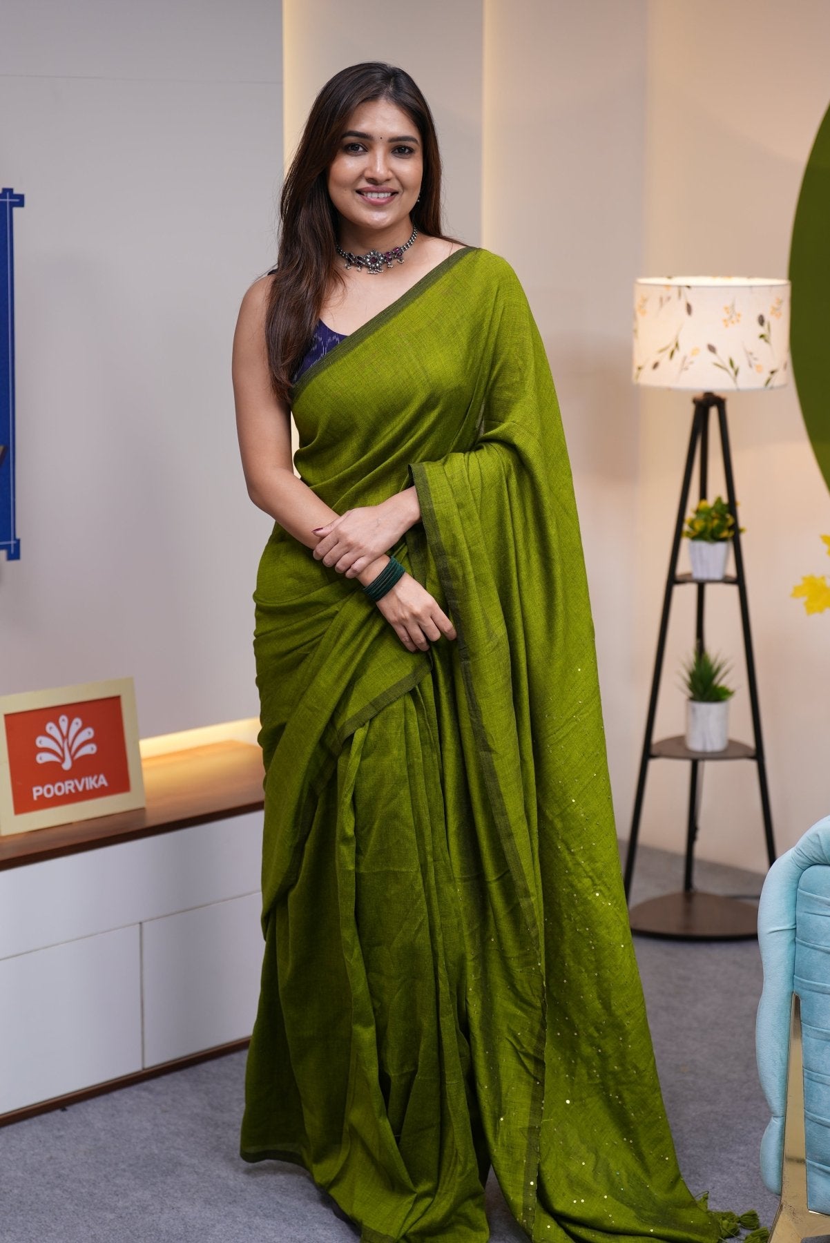 Green Rozana Saree - Eternity by Sakshi