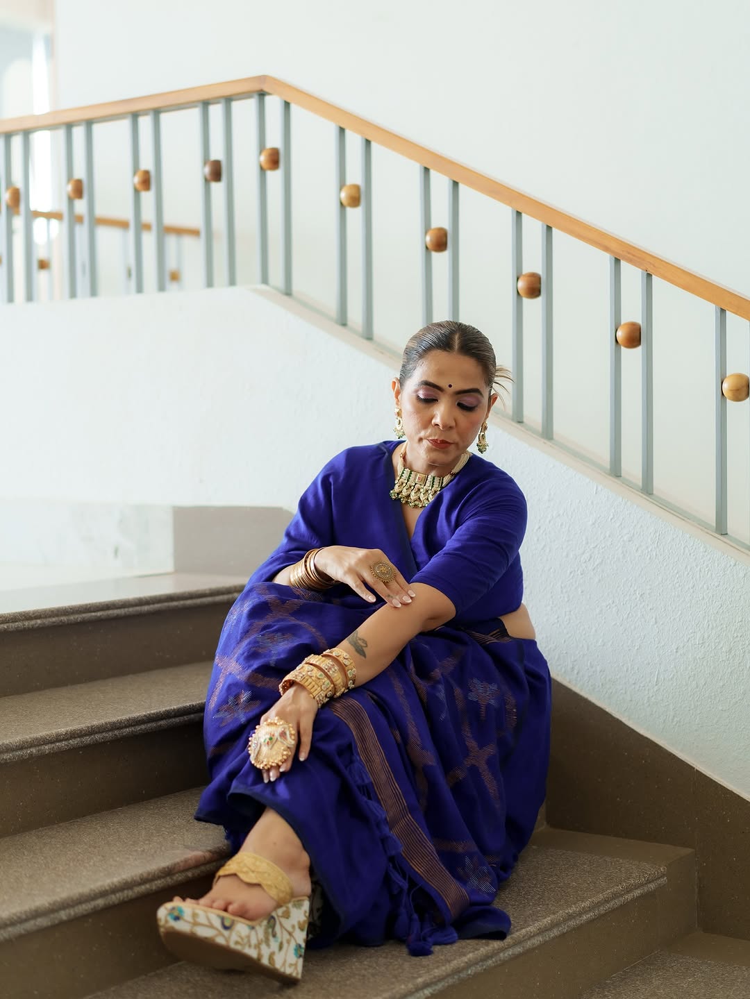 Blue Lotus Saree - Eternity by Sakshi