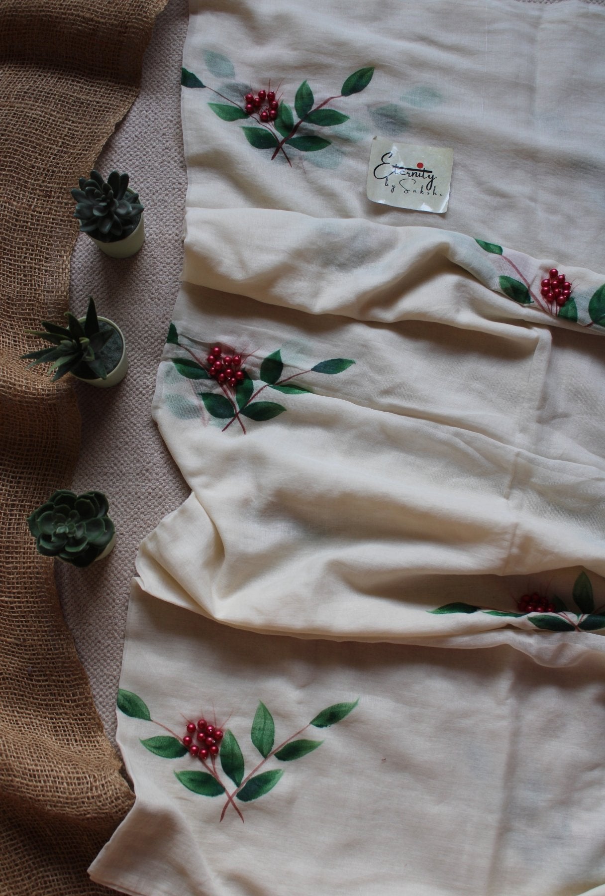 Anar Saree | Handwork Handloom Mul Cotton Saree – Eternity by Sakshi - Eternity by Sakshi