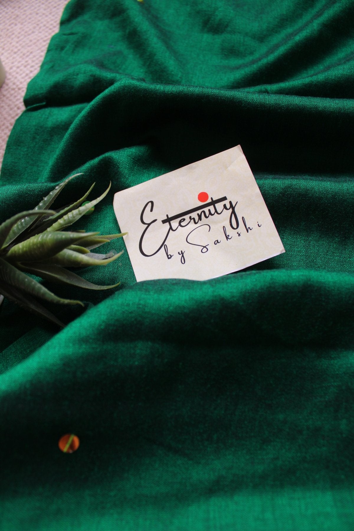 Green Varnika Saree +Purple Shadow Blouse Combo - Eternity by Sakshi