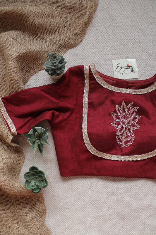 Mystic Bloom Boat Neck Blouse - Eternity by Sakshi