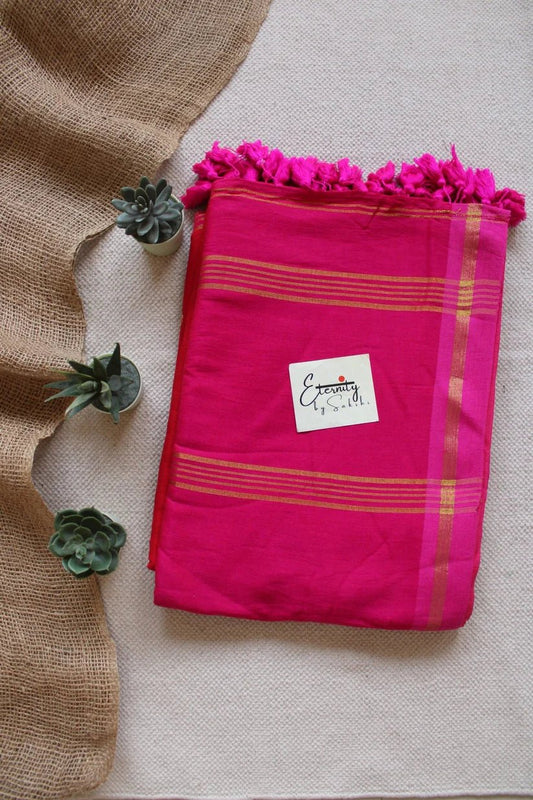 Red Varnika Saree + Pink Sitara Noorie Blouse Combo - Eternity by Sakshi