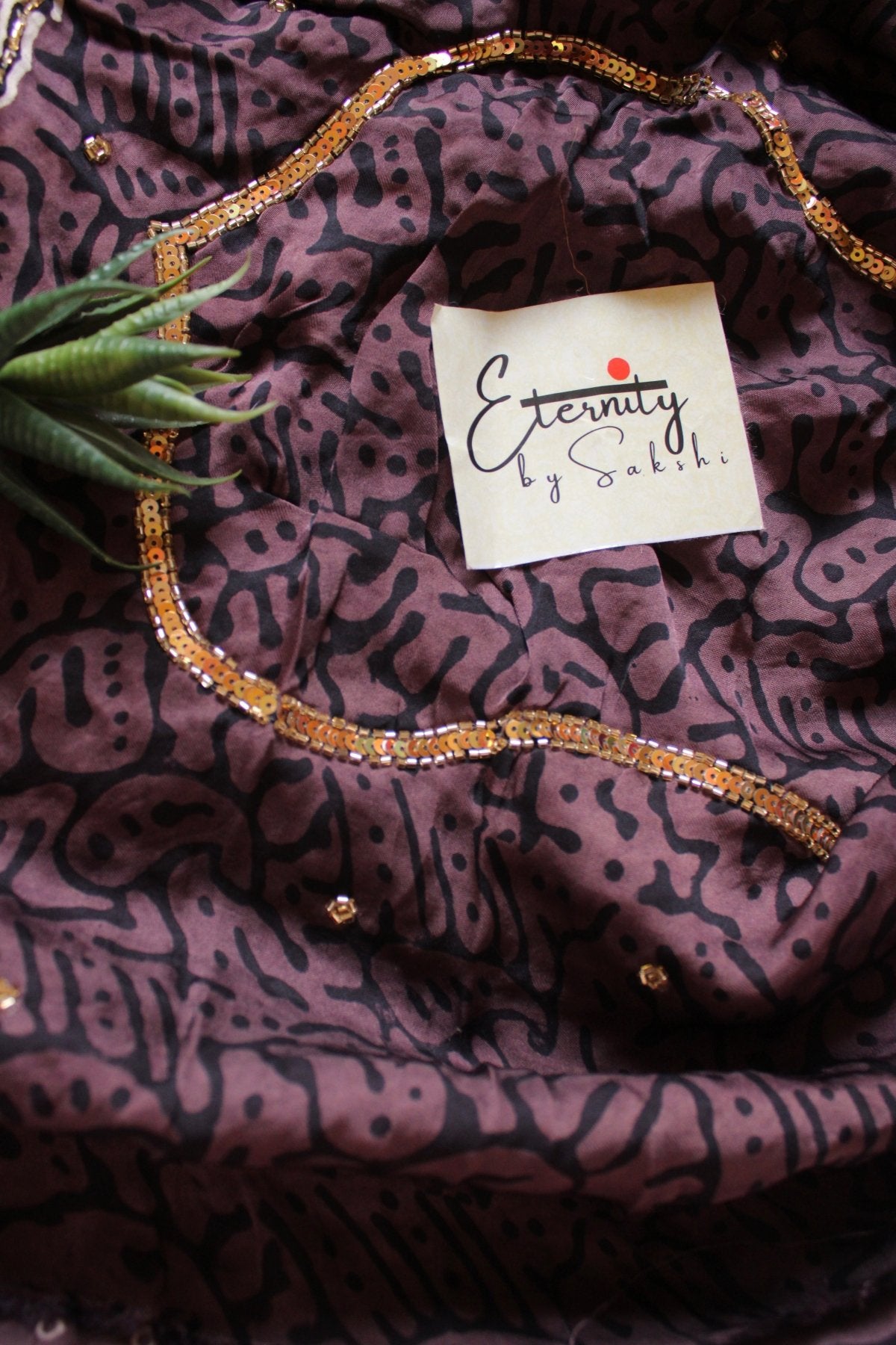 Kashmiri Raat Ajrakh Modal Silk Saree with Artisan Handwork - Eternity by Sakshi