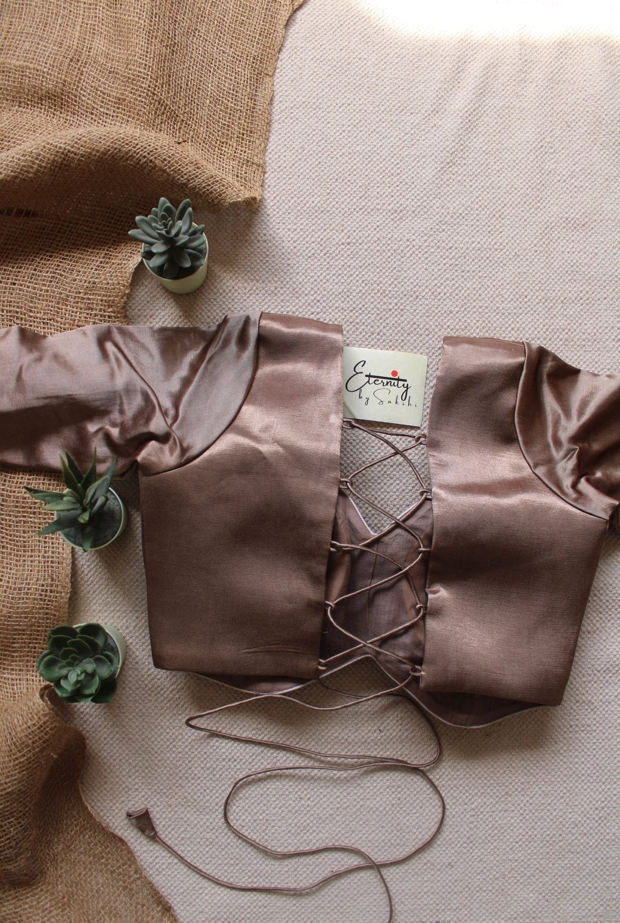 Heer Mocha Backless Blouse - Eternity by Sakshi