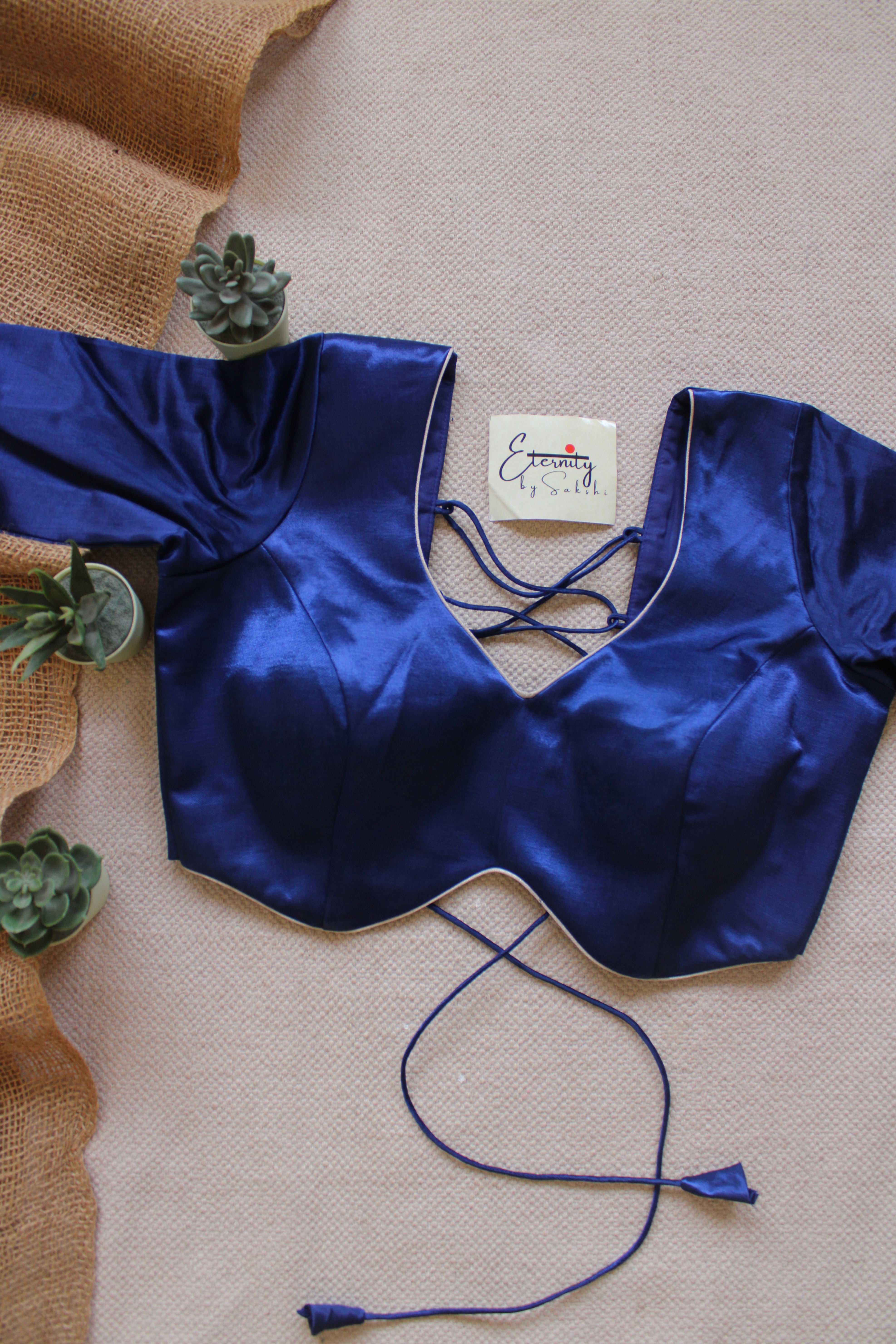 Heer Blue Backless Blouse