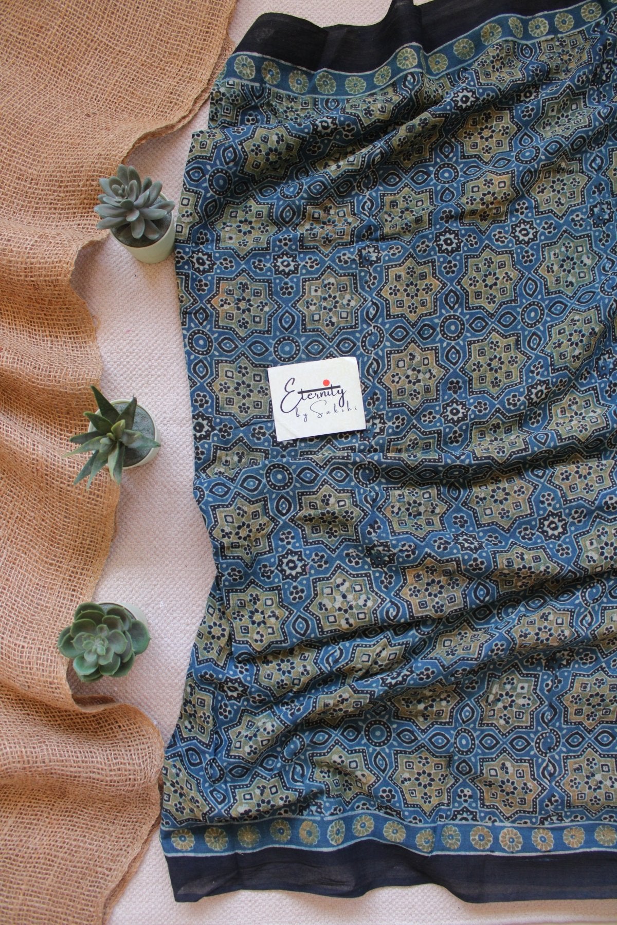 Nishaa Ajrakh Saree - Eternity by Sakshi