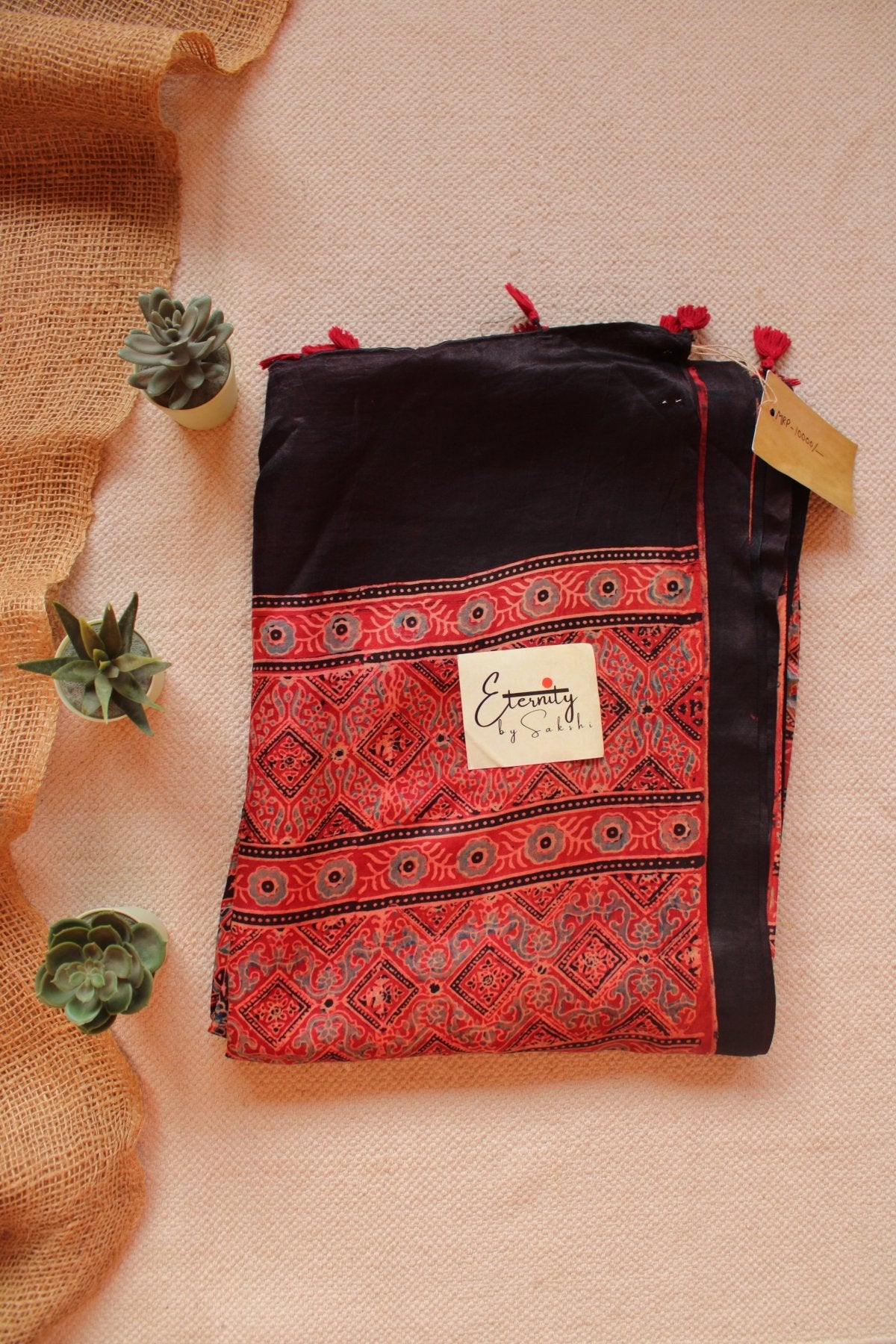 Lal Taal Ajrakh Saree - Eternity by Sakshi